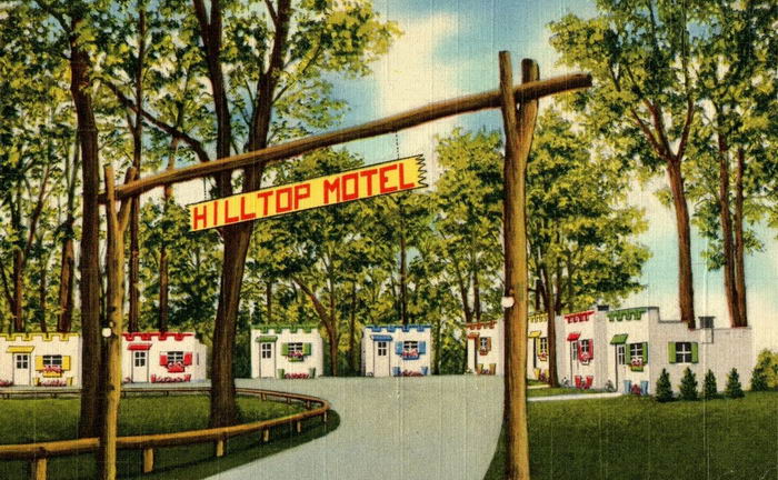 Judys Motel & Campground (Hilltop Motel) - Old Postcard (newer photo)